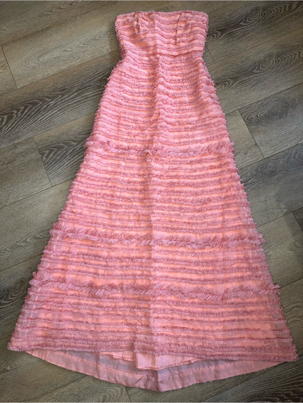 100% silk - JCrew NWT Peach Ruffled Gown